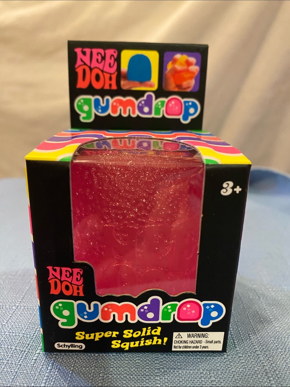 Nee Doh Gumdrop Super Solid Squish Squeezable Stress Reliever Pink